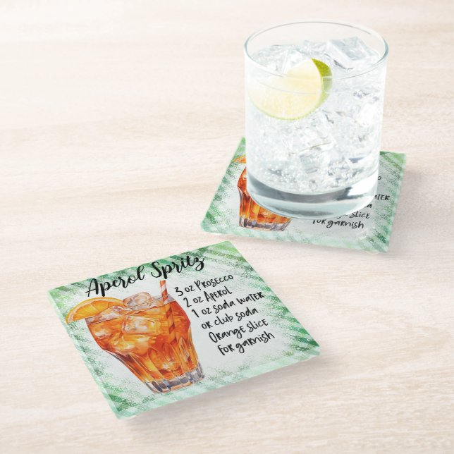 Niedlicher Aperolcocktail Rezept Glasuntersetzer (Schrägansicht)