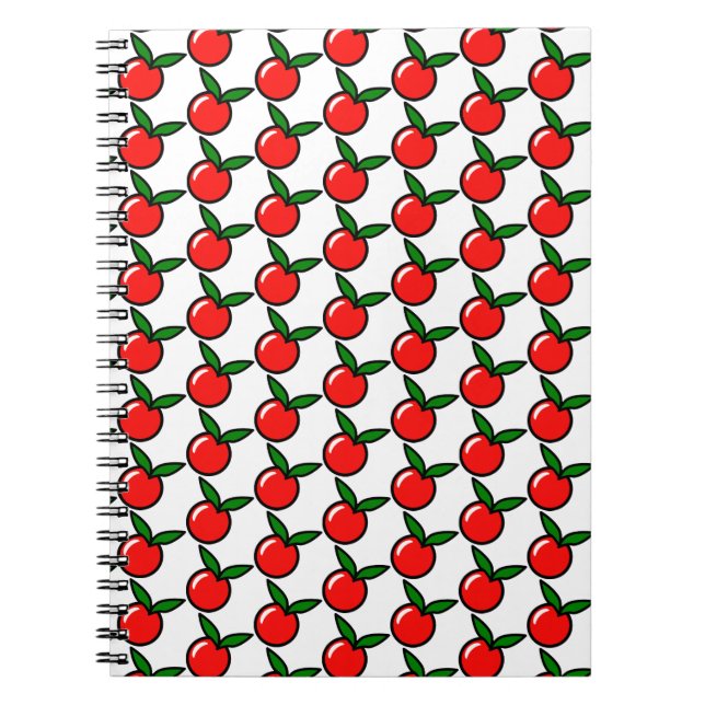Niedlicher Apfel oder Kirsche, Fun Kitchen Frucht  Notizblock (Vorderseite)