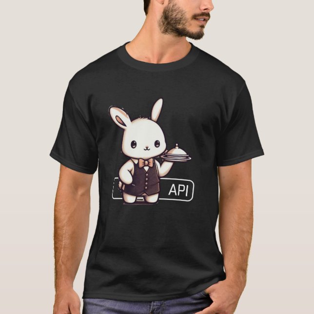Niedlicher "API Bunny Server" Tech Pun T - Shirt - (Vorderseite)