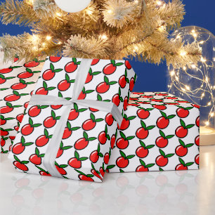 Niedlicher Apple Cherry Red Fruit Spaß Küche Carto Geschenkpapier