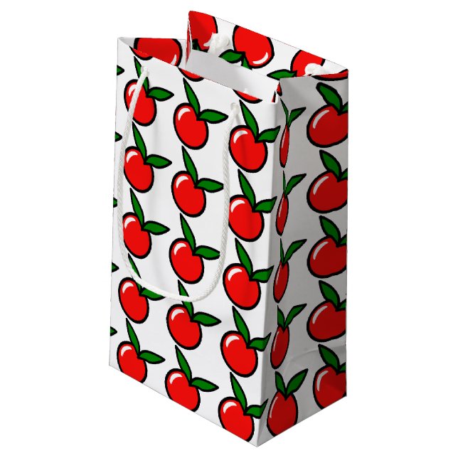 Niedlicher Apple Cherry Red Fruit Spaß Küche Carto Kleine Geschenktüte (Rückseite Schrägansicht)