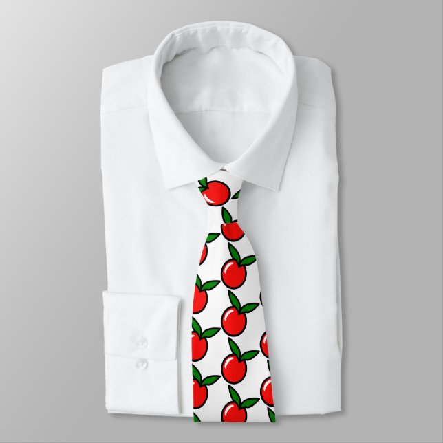Niedlicher Apple Cherry Red Fruit Spaß Küche Carto Krawatte (Gebunden)
