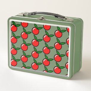 Niedlicher Apple Cherry Red Fruit Spaß Küche Carto Metall Brotdose
