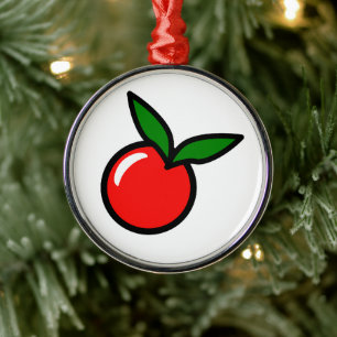 Niedlicher Apple Cherry Red Fruit Spaß Küche Carto Ornament Aus Metall