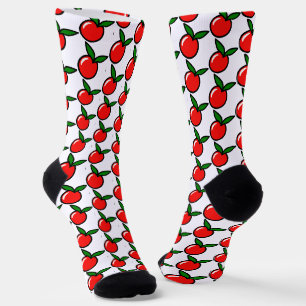 Niedlicher Apple Cherry Red Fruit Spaß Küche Carto Socken