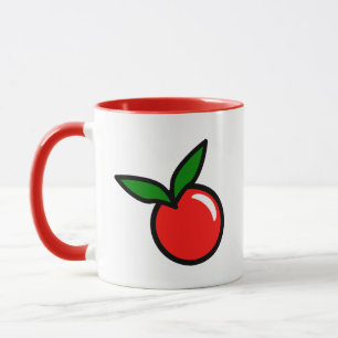 Niedlicher Apple Cherry Red Fruit Spaß Küche Carto Tasse
