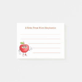 Niedlicher Apple holt sich vom Lehrer ab Post-it Klebezettel