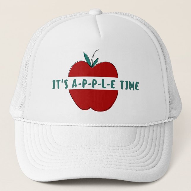 Niedlicher Apple Quote Trucker Hat Truckerkappe (Vorderseite)