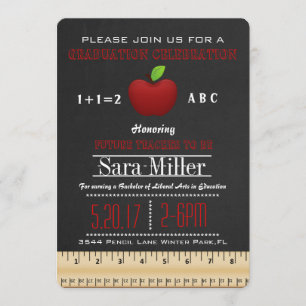 Niedlicher Apple Teacher Abschluss Einladung