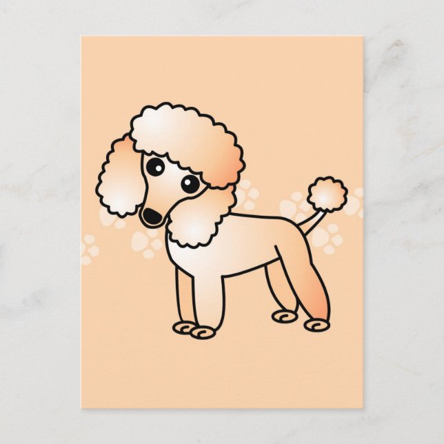 Niedlicher Apricot Poodle Cartoon Postkarte (Vorderseite)
