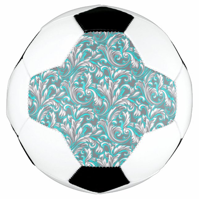 Niedlicher Aqua-Grauschatten Fußball (Vorderseite)