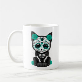 Niedlicher aquamariner blauer Tag der toten Kaffeetasse