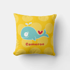 Niedlicher Aquamariner Whale Fun Dos Liebe Herzche Kissen
