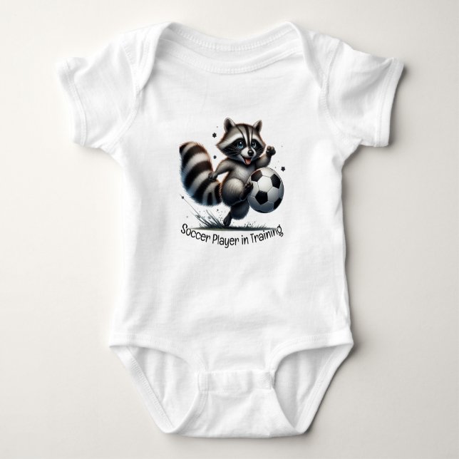Niedlicher Aquareller-Fußballspieler im Training Baby Strampler (Vorderseite)