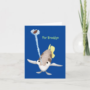 Niedlicher Archerfish Cartoon Geburtstag personali Karte