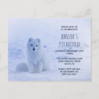 Niedlicher arktischer Fox auf der Snow Birthday Pa
