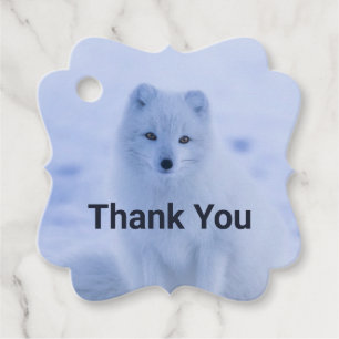 Niedlicher arktischer Fox auf Schnee Danke Geschenkanhänger