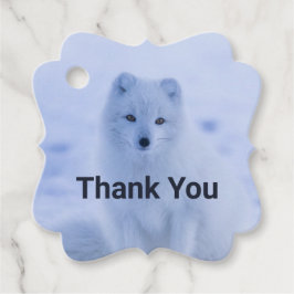 Niedlicher arktischer Fox auf Schnee Danke Geschenkanhänger
