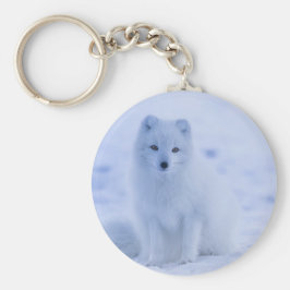 Niedlicher arktischer Fox im Hintergrund des schne Schlüsselanhänger