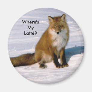 Niedlicher arktischer Red Fox Latte Kühlschrankmag Magnet