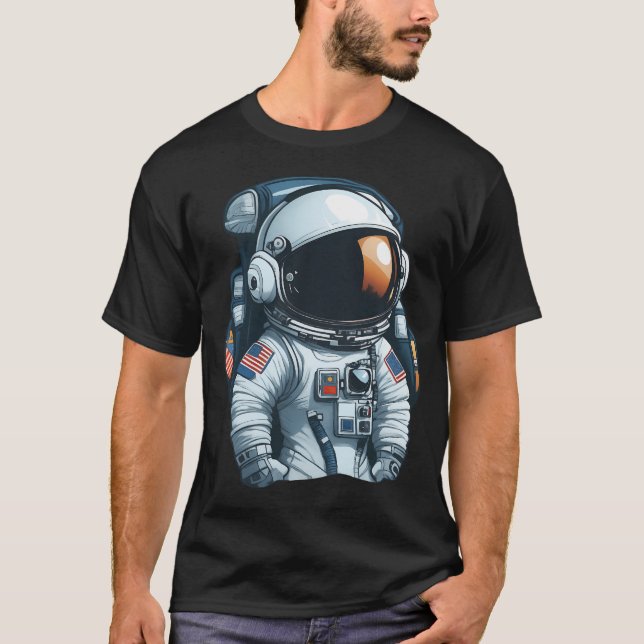 Niedlicher Astronaut 3 T-Shirt (Vorderseite)
