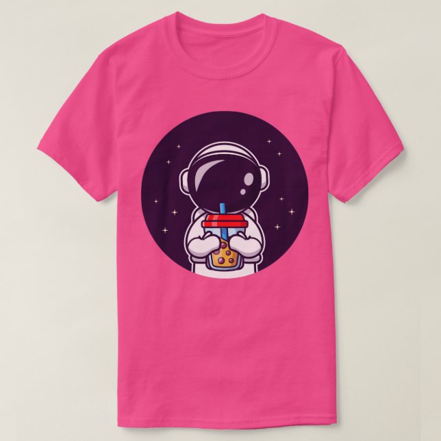 Niedlicher Astronaut, der Boba Milk Tee schlängelt (Design vorne)
