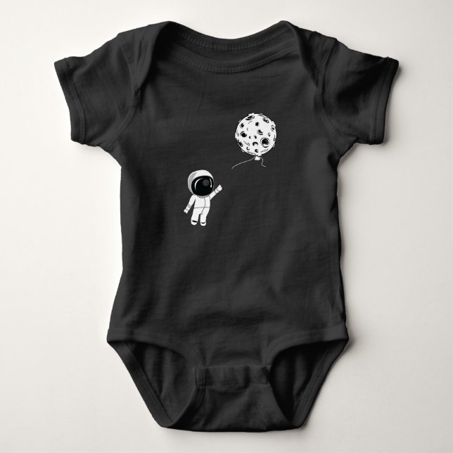 Niedlicher Astronaut und der Mond Baby Strampler (Vorderseite)