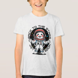 Niedlicher Astronaut zurück zum Sternendesign Tri-Blend Shirt