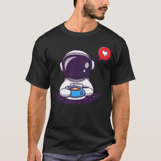 Niedlicher Astronautenkaffee T-Shirt