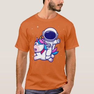 Niedlicher Astronautenritt Niedlicher Einhorn-Cart T-Shirt