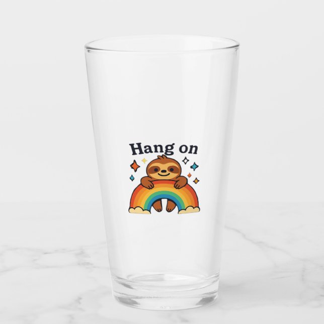Niedlicher � auf � Rainbow Positives Zitat Sticke Glas (Vorderseite)