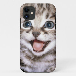 Niedlicher aufgeregter Kätzchen IPhone Fall 11 Hülle