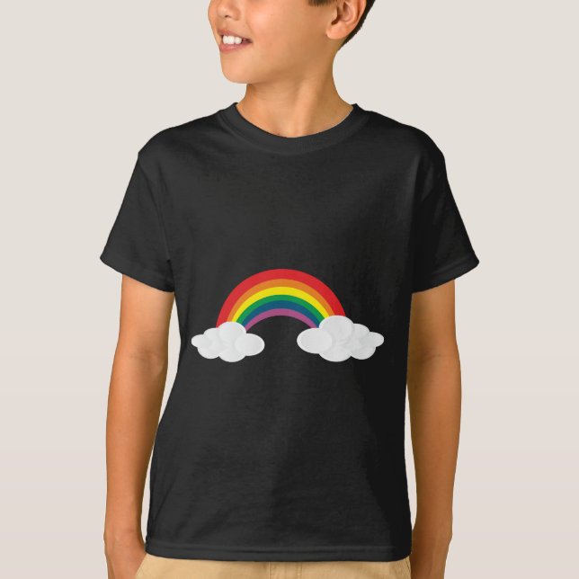 niedlicher Aufkleber des Regenbogens bewölkt neues T-Shirt (Vorderseite)