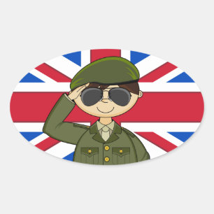 Niedlicher Aufkleber für Soldaten der britischen A