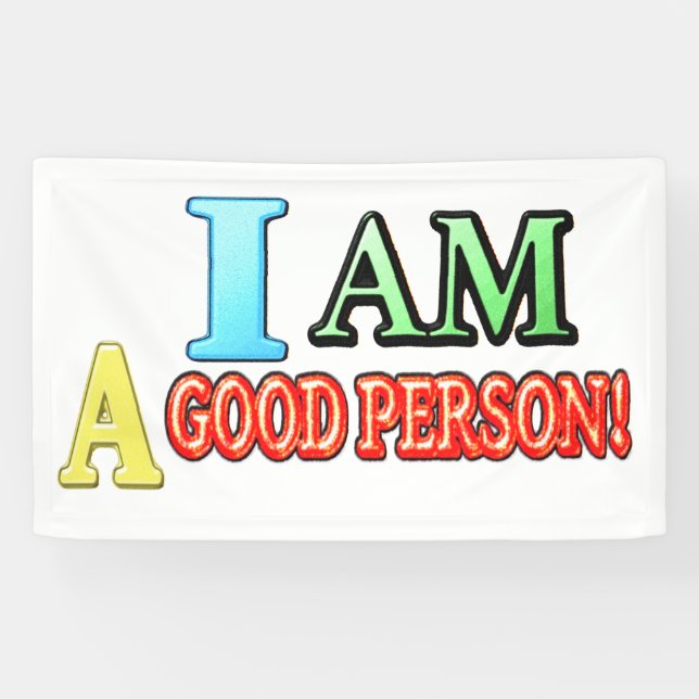 Niedlicher Ausdruck Design "GUTE PERSON" Kaufen Si Banner (Horizontal)