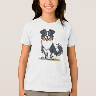 Niedlicher Australischer Schäferhund-23144 Tri-Blend Shirt
