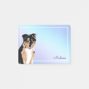 Niedlicher australischer Schäferhund Pastel Ombre  Post-it Klebezettel
