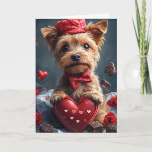 Niedlicher Australischer Terrier-Valentinstag Karte