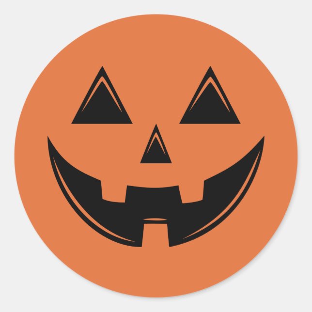 Niedlicher Autum Halloween Kürbis Klassischer Rund Runder Aufkleber (Vorderseite)