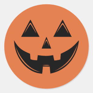 Niedlicher Autum Halloween Kürbis Klassischer Rund Runder Aufkleber