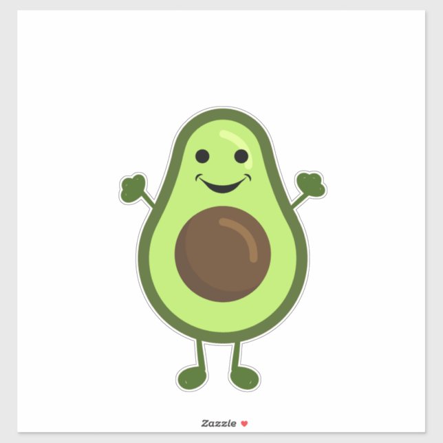 Niedlicher Avocado Aufkleber (Blatt)