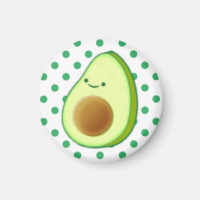 Niedlicher Avocado, der grüne Polka-Punkte Zeichne Magnet (Vorne)