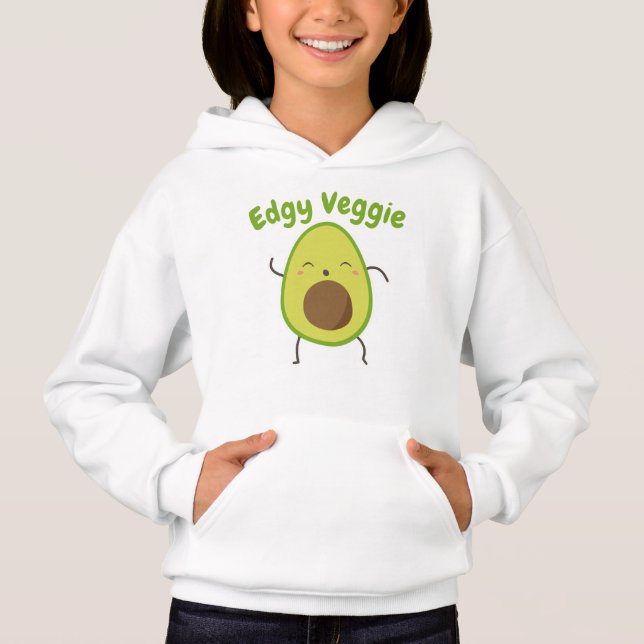 Niedlicher Avocado Edgy Veggie Hoodie (Vorderseite)