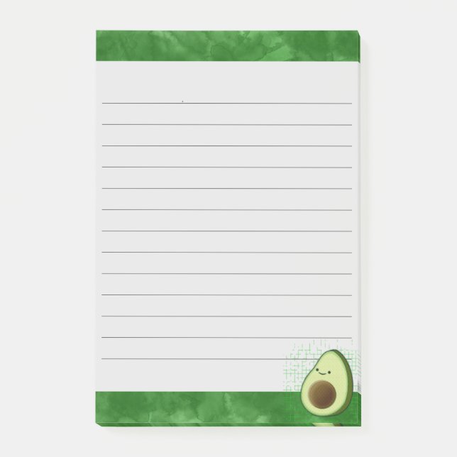 Niedlicher Avocado Grüner Hintergrund Post-it Klebezettel (Vorderseite)