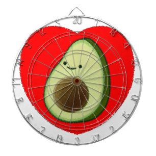 Niedlicher Avocado im Roten Herzen Dartscheibe