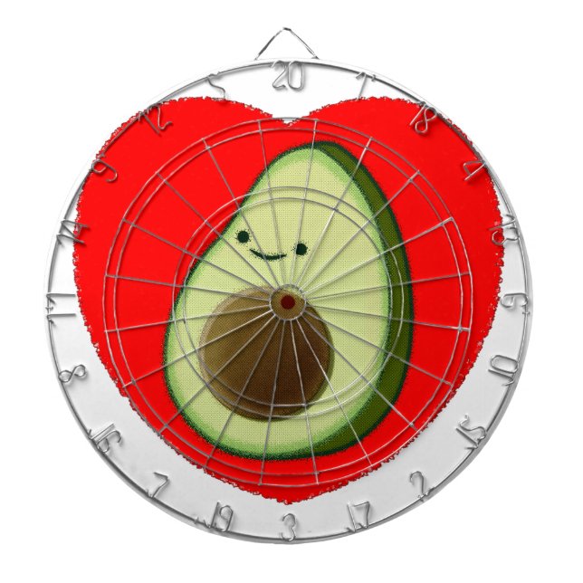 Niedlicher Avocado im Roten Herzen Dartscheibe (vorne)