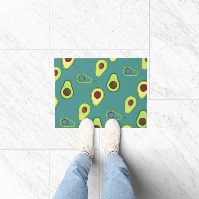 Niedlicher Avocado-Schnitt Sommer Grün Farbverlauf Fußmatte (Indoor)