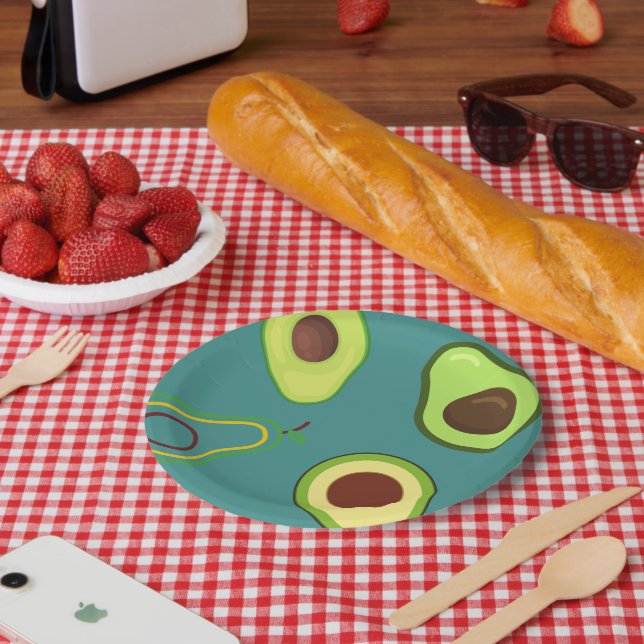 Niedlicher Avocado-Schnitt Sommer Grün Farbverlauf Pappteller (Picknick)