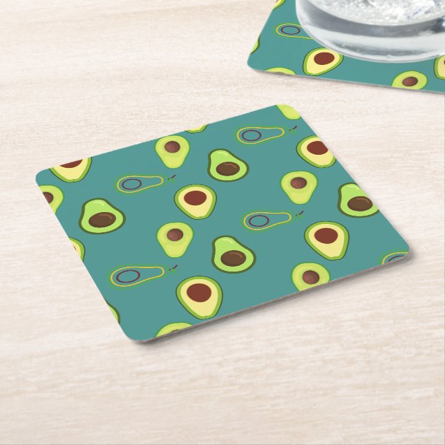 Niedlicher Avocado-Schnitt Sommer Grün Farbverlauf Rechteckiger Pappuntersetzer (angewinkelt)