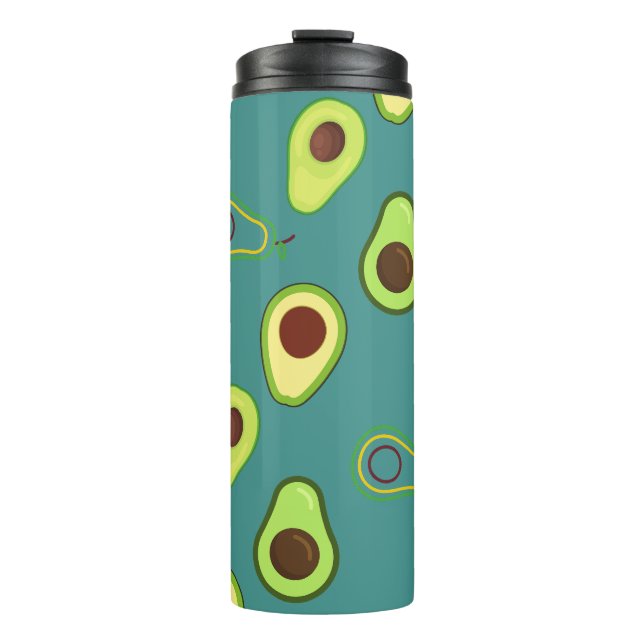 Niedlicher Avocado-Schnitt Sommer Grün Farbverlauf Thermosbecher (Vorderseite)